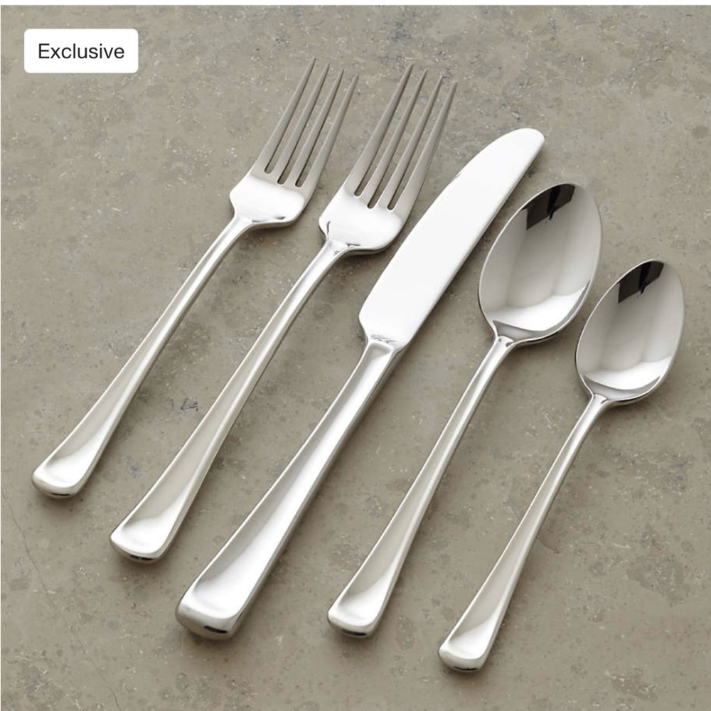 Gorham Crate & Barrel SCOOP Mirror 20-Piece Flatware Set New In Box - Picture 6 of 13